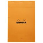 CLAIREFONTAINE Lots de 3 blocs RHODIA agrafés N°20, 21x31,8cm 160p Seyès Perforé 4 trous Orange & Noir