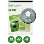 LEITZ Pochettes de plastification, 80 microns par face, format A3, boîte de 25, brillant, 74860000 – Image 2