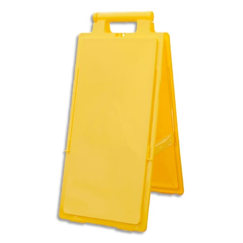 439322_d1-1.jpg VISO Balise de signalisation de sol en polypropylène Jaune, à personnaliser, pliante L28 x H65 x P4/15 cm – Image 1