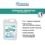 WYRITOL Bidon 5 litres dégraissant, désinfectant, pour surfaces et sols, contact alimentaire – Image 2