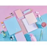 CLAIREFONTAINE Cahier Koverbook BLUSH piqué PP bicolore opaque 11x17cm 96p Q.5x5 coloris assortis.