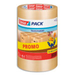 TESA Lot de 3 Adhésifs d'emballage en Polypropylène, 43 microns - H50 mm x L66 mètres Transparent