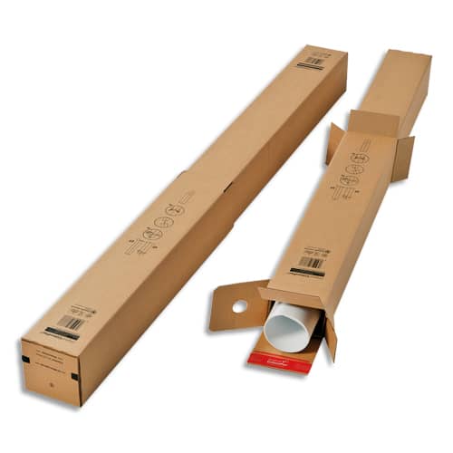441285_d1-1.jpg COLOMPAC Tube expédition grand format simple cannelure Brun, fermeture autocollante L60,4xH11,5xP11,5 cm – Image 1