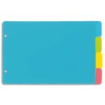 VIQUEL Jeu de 4 intercalaires polypro HAPPYFLUO A5 portrait (classeur à fiche). Coloris fluo multicolores