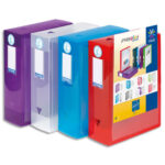 VIQUEL Boîte de classement personnalisable PROPYGLASS dos 10cm, PP 8/10e. Coloris translucides assortis