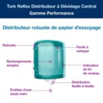 TORK Distributeur Maxi Reflex M4 Bleu turquoise, à dévidage central - Dimensions : L25 x H30 x P25 cm – Image 4