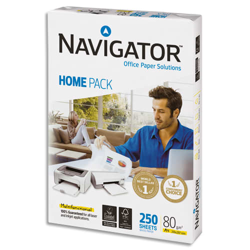 442266_d1-1.jpg NAVIGATOR Ramette 250 feuilles papier extra Blanc HomePack A4 80G CIE 169 – Image 1