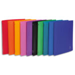 EXACOMPTA Classeur 4 anneaux OPAK dos 2cm en PP 5/10e. Sans étiquette de dos. Coloris assortis