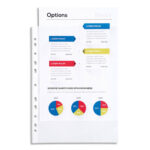 EXACOMPTA Sachet de 100 pochettes perforées A4 en polypropylène lisse 6/100e cristal