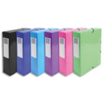 EXACOMPTA Boîte de classement Iderama en carte pelliculée 7/10e, 600g. Dos 8 cm. Coloris assortis