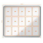 NOBO Vitrine d'affichage magnétique porte coulissante Premium Plus, fermeture à clé, capacité 15 flles,A4 – Image 2