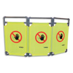 VISO Barrière de travaux 3 vantaux en PVC et polyester Gris jaune, extensible - Dim L170 x H100 x P2,6 cm