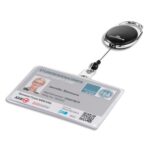 DURABLE Porte-Badges en plastique, fomat paysage. Enrouleur STYLE avec mousqueton.