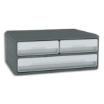 CEP Module MoovUp 2 petits tiroirs + 1 grand. Caisson Gris Foncé et tiroir Gris Clair