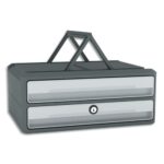 CEP Module MoovUp Secure 2 tiroirs. Caisson Gris Foncé et tiroirs Gris Clair