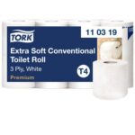 TORK Colis de 56 rouleaux de Papier toilette Traditionnal 3 plis blancs 155 feuilles Ecolabel – Image 2