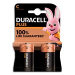 DURACELL Piles alcalines C Plus 100%, 1,5V LR14 MN1400, lot de 2 piles