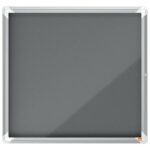 NOBO Vitrine d'affichage porte battante Premium Plus - feutre gris - 6 x A4 - 1915328