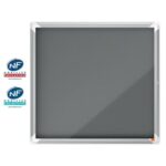 NOBO Vitrine d'affichage porte battante Premium Plus - feutre gris - 6 x A4 - 1915328 – Image 4