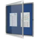 NOBO Vitrine d'affichage porte battante Premium Plus - feutre bleu - 6 x A4 - 1902555 – Image 2