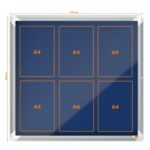 NOBO Vitrine d'affichage porte battante Premium Plus - feutre bleu - 6 x A4 - 1902555 – Image 3