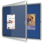 NOBO Vitrine d'affichage porte battante Premium Plus - feutre bleu - 8 x A4 - 1915327 – Image 2