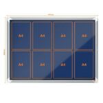 NOBO Vitrine d'affichage porte battante Premium Plus - feutre bleu - 8 x A4 - 1915327 – Image 3