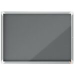 NOBO Vitrine d'affichage porte battante Premium Plus - feutre gris - 8 x A4 - 1915329