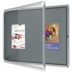 NOBO Vitrine d'affichage porte battante Premium Plus - feutre gris - 8 x A4 - 1915329 – Image 2
