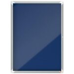 NOBO Vitrine d'affichage porte battante Premium Plus - feutre bleu - 9 x A4 - 1902556