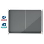 NOBO Vitrine d'affichage porte coulissante Premium Plus - feutre gris - 8 x A4 - 1915336 – Image 4