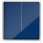 NOBO Vitrine d'affichage porte coulissante Premium Plus - feutre bleu - 12 x A4 - 1902566