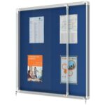 NOBO Vitrine d'affichage porte coulissante Premium Plus - feutre bleu - 12 x A4 - 1902566 – Image 2