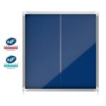 NOBO Vitrine d'affichage porte coulissante Premium Plus - feutre bleu - 12 x A4 - 1902566 – Image 4