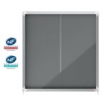NOBO Vitrine d'affichage porte coulissante Premium Plus - feutre gris - 12 x A4 - 1915337 – Image 4