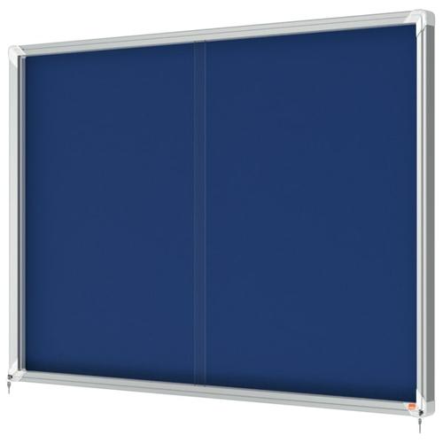 447641_d1.jpg NOBO Vitrine d'affichage porte coulissante Premium Plus - feutre bleu - 18 x A4 - 1915334 – Image 1