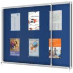 NOBO Vitrine d'affichage porte coulissante Premium Plus - feutre bleu - 18 x A4 - 1915334 – Image 2