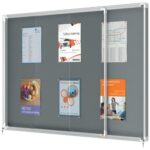 NOBO Vitrine d'affichage porte coulissante Premium Plus - feutre gris - 18 x A4 - 1915338 – Image 2