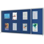 NOBO Vitrine d'affichage porte coulissante Premium Plus - feutre bleu - 27 x A4 - 1915335 – Image 2