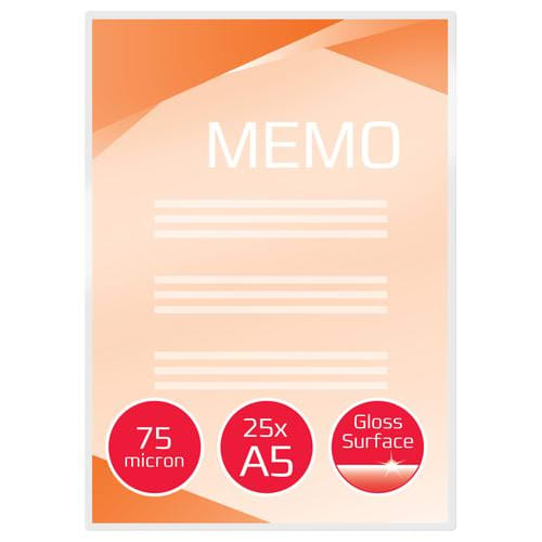 447676_d1.jpg GBC Paquet de 25 Pochettes de plastification GBC A5, 2 x 75 microns, brillantes 3740483 – Image 1