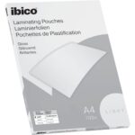 IBICO Basics light Paquet de 100 Pochettes plastification A4, 2 x 75 microns 627308