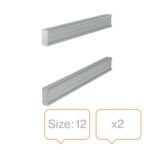 NOBO Lot de 12 supports pour bandes planning fixes - Argent - 1900410 – Image 2