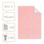 NOBO Pack de 80 fiches T imprimables Indice 2 - Rose - 2402008 – Image 2