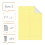 NOBO Pack de 80 fiches T imprimables Indice 3 - Jaune - 2403004 – Image 2