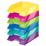 LEITZ Corbeille à courrier WOW - Dim L35,7xH7xP25,5 cm. Coloris Assortis métallisés
