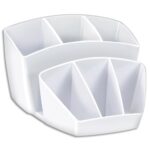 CEP Multipot PROTECT 6 cmpts + 2 espace. Propriétés antibactériennes. Dim(lxhxp): 14,3x9,3x15,8 cm. Blanc