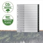 LEITZ Intercalaires 12 onglets numériques Leitz Recycle, A4 XL, plastique 90% recyclé/100% recyclable – Image 2