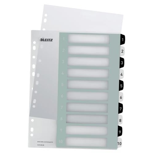 448942_d1.jpg LEITZ Intercalaires numérique imprimables WOW 10 touches,format A4+, en PP translucide.Coloris Noir/Blanc – Image 1