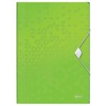 LEITZ Chemise 3 rabats à élastique WOW en polypropylène. Coloris Vert