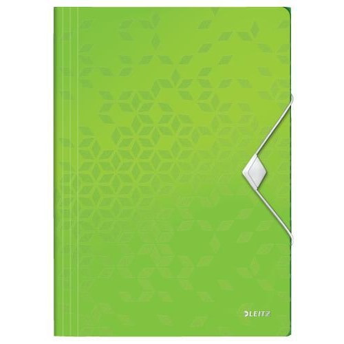 449033_d1.jpg LEITZ Chemise 3 rabats à élastique WOW en polypropylène. Coloris Vert – Image 1